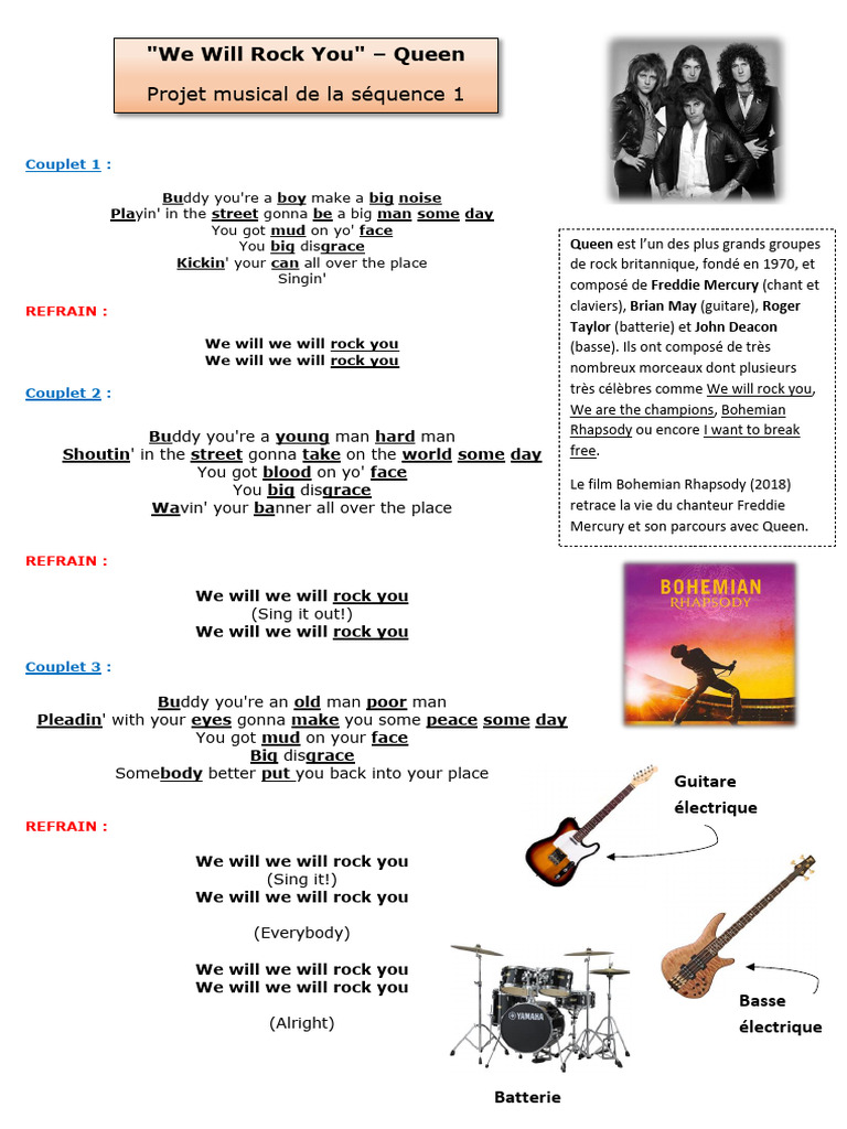 We Will Rock You Pdf Musique Rock