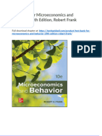 Test Bank For Microeconomics and Behavior 10th Edition Robert Frank