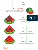 Counting Watermelon Seeds Worksheets For Kids