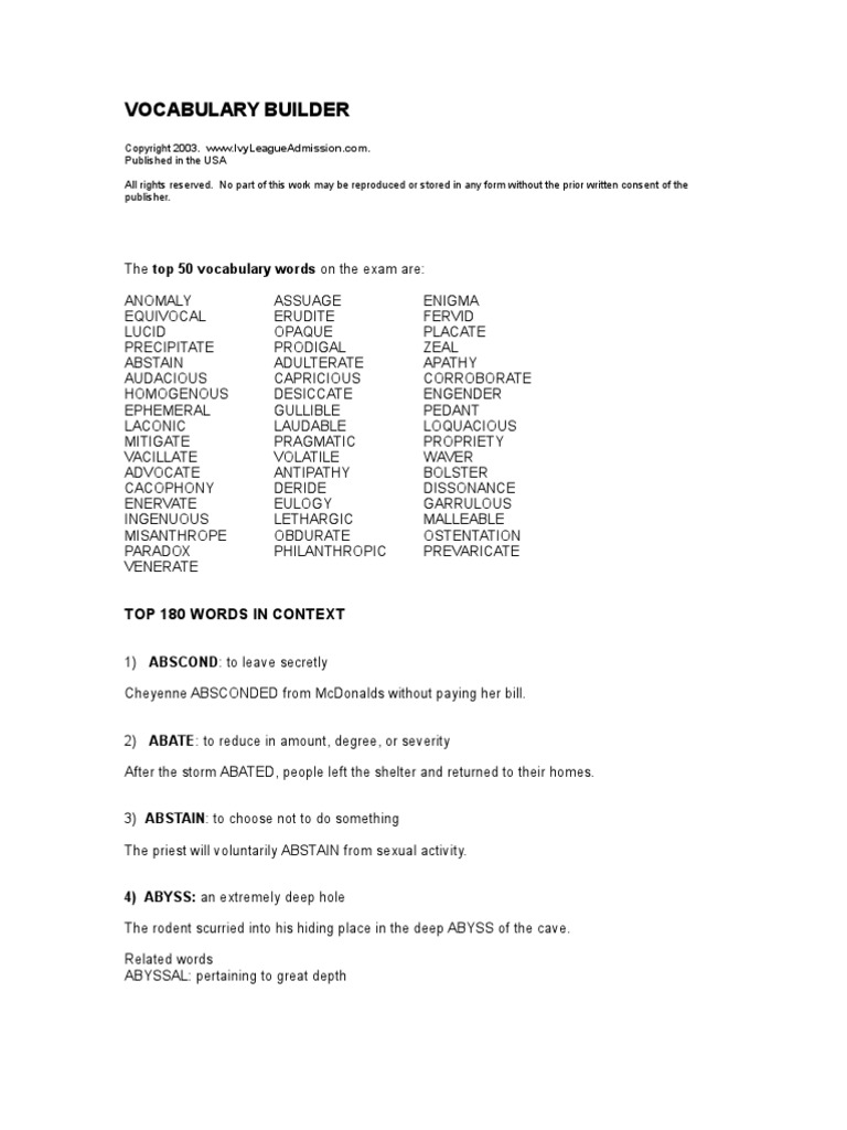 Barron Gre Word List Pdf