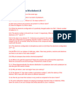 Structure of Atom Worksheet