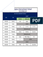 Half Yearly Assesement - Time Table