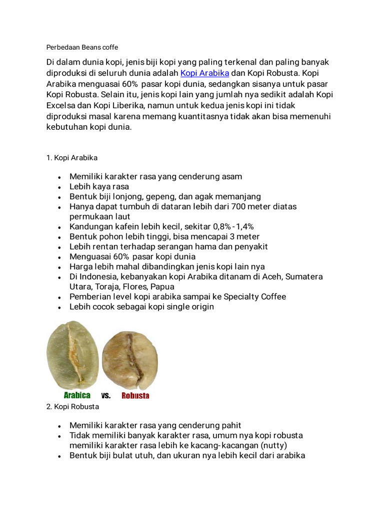 Perbedaan Beans Coffe PDF