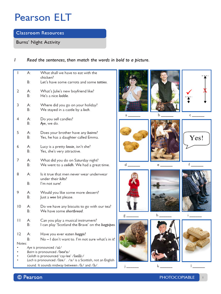 Burns' Night Classroom Activity Guide | PDF | Scotland