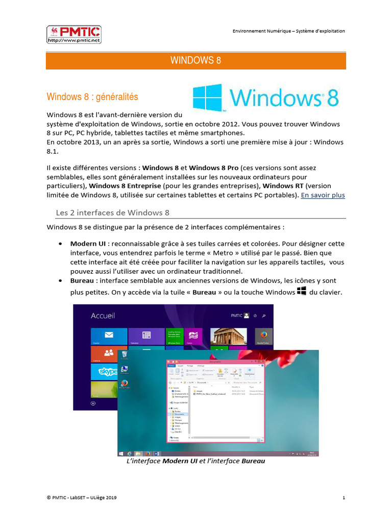 Guide complet sur Windows 8 | PDF | Windows 8 | Environnement de bureau