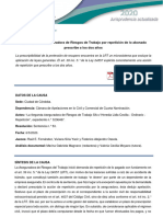 Civil La Acción de La Aseguradora de Riesgos de Trabajo Por Repetición de Lo Abonado Prescribe A Los Dos Años