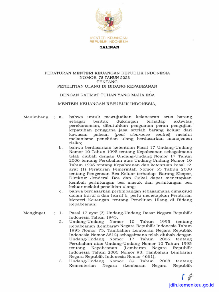 PMK 78 Tahun 2023 | PDF