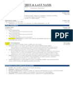Investment Banking Resume and CV Template PDF