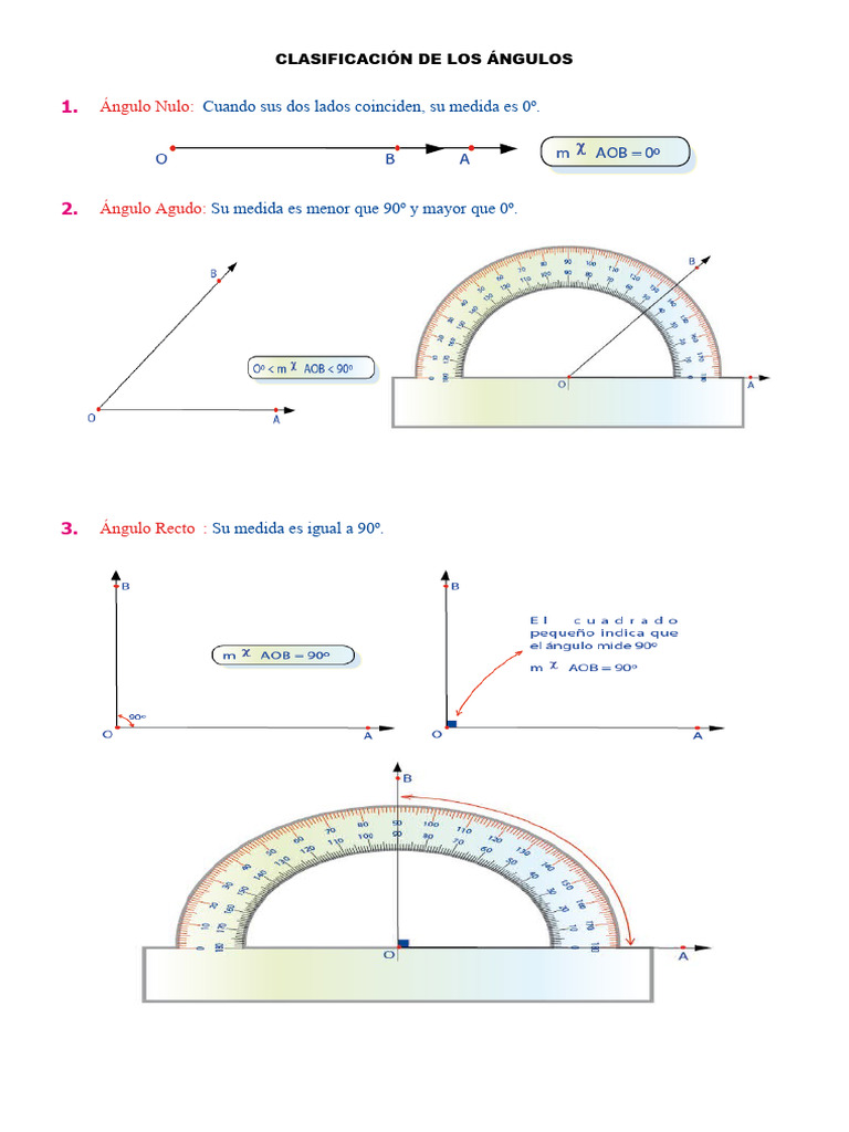 Clasificación de Ángulos para 5° Primaria | PDF | Métodos y materiales ...
