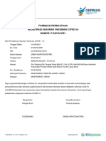 Formulir Pernyataan Registrasi Sasaran Vaksinasi Covid-19 Nomor: P-Sqvq1Wz1