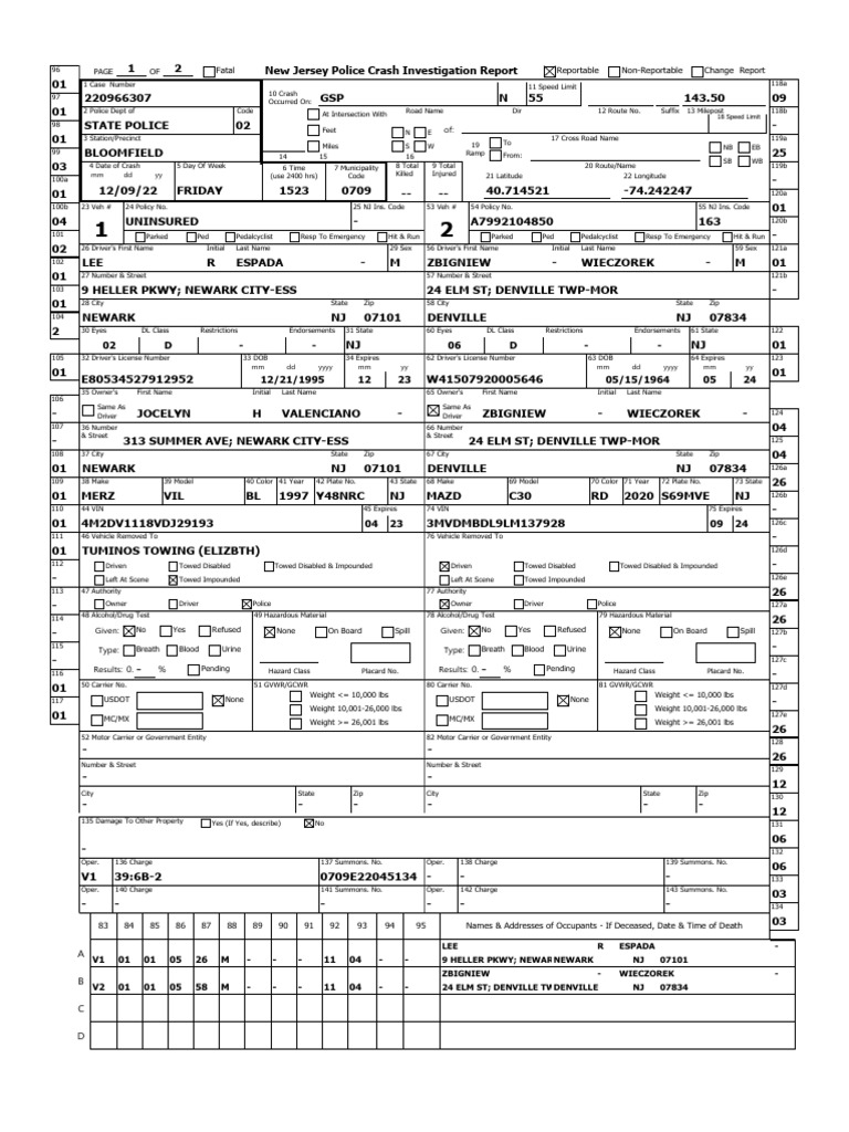 New jersey police crash investigation report 18 speed limit pdf