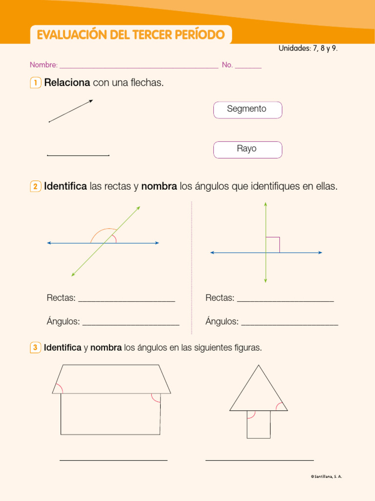 Evaluación Matemáticas 3° Primaria Santillana | PDF