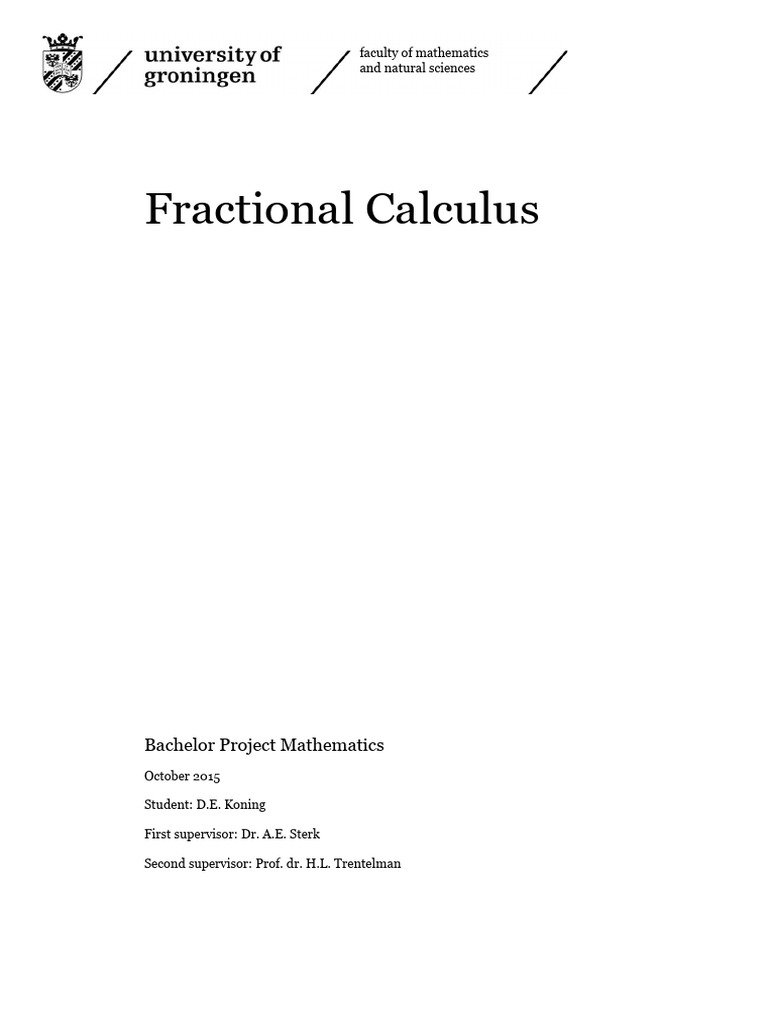 Fractional Calculus and Derivatives | PDF | Laplace Transform | Derivative
