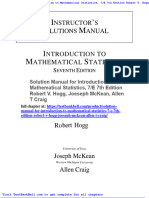 Solution Manual For Introduction To Mathematical Statistics 7 e 7th Edition Robert V Hogg Joeseph Mckean Allen T Craig