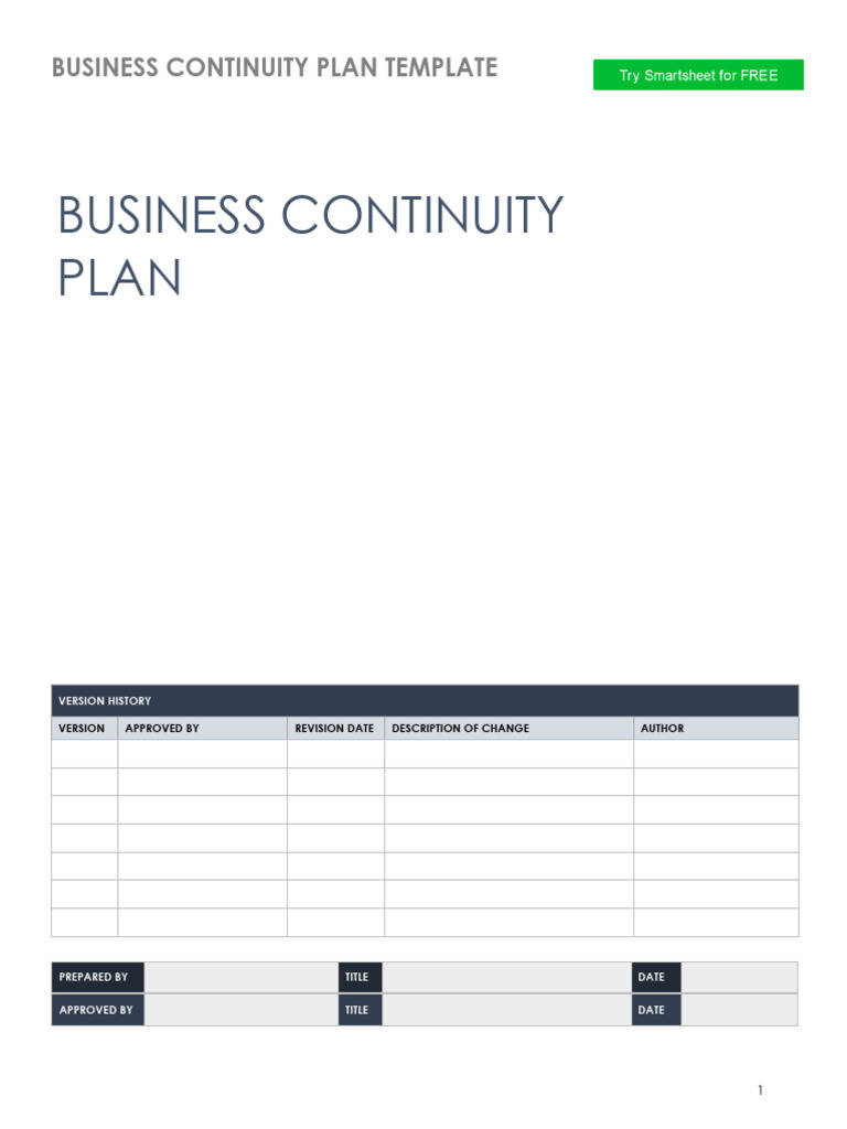 BCP Template PDF Disaster Recovery Information