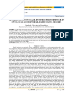 Determinants of Small Business Performance in Oye Local Government, Ekiti State, Nigeria