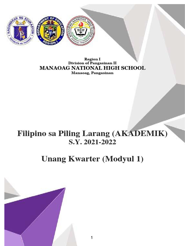 Piling Larang Akademik Q1 M1 WK1 | PDF