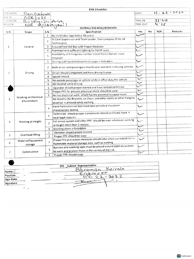 GBRJ035 QA-QC Checklist | PDF