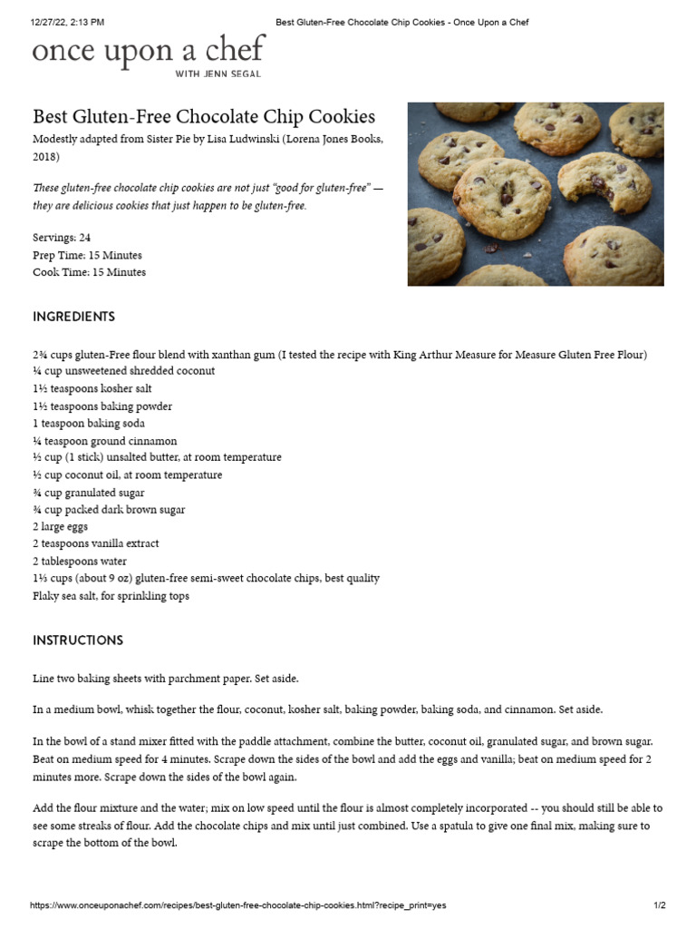 Best GlutenFree Chocolate Chip Cookies Once Upon A Chef PDF