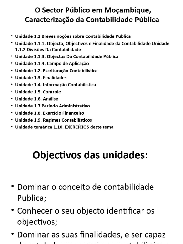 O Sector Público em Moçambique, Caracterização Da Contabilidade Pública ...