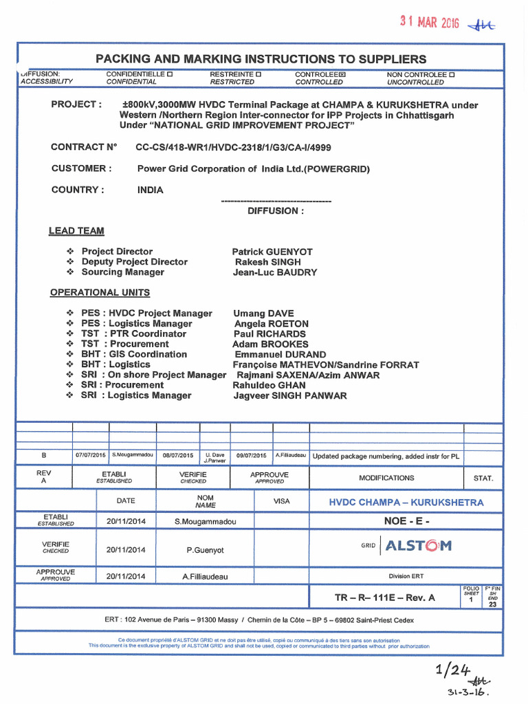 Packing & Labelling Spec - Tr-R-111e - Rev B - Dated 07-07-2015 | PDF