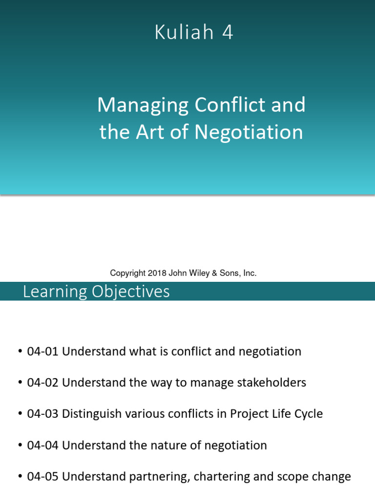 ch04 Conflict and Negotiation September 2023 | PDF