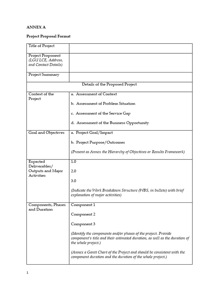 Project Proposal Format Template | PDF | Business