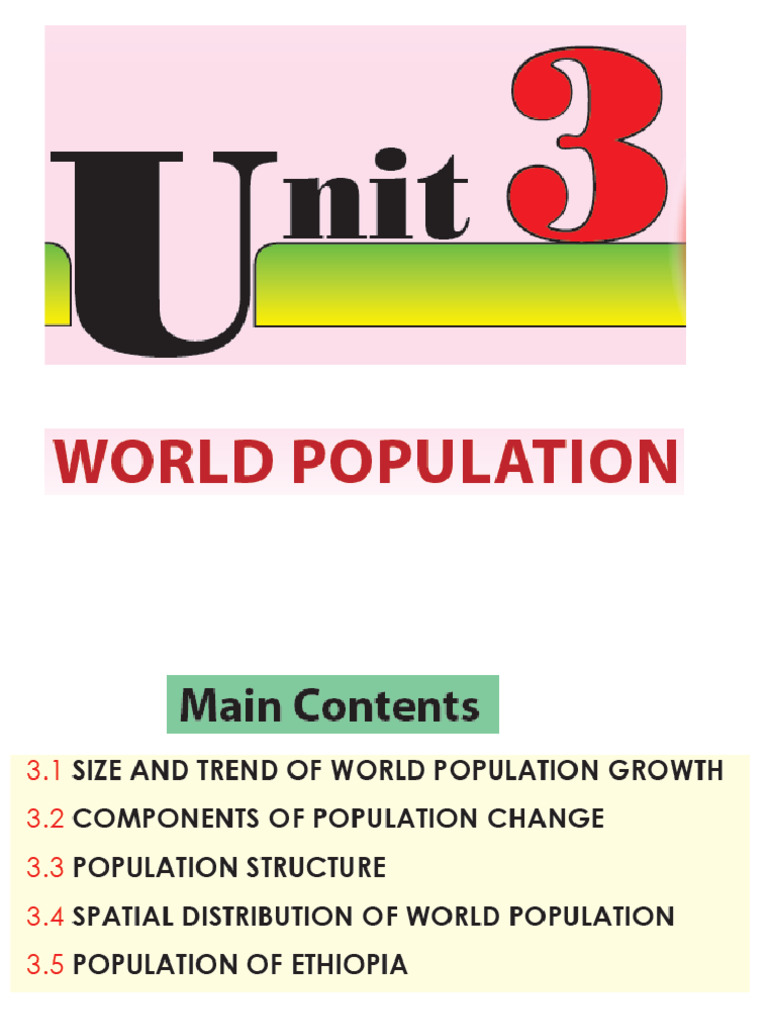 U - 3 World Population | PDF | Total Fertility Rate | World Population