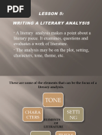 Lesson 5 Literacy Analysis