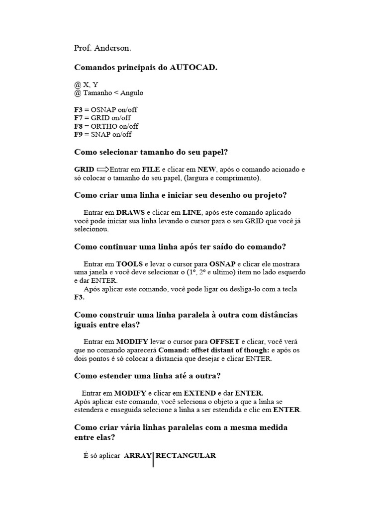 Faetec principais comandos do autocad pdf
