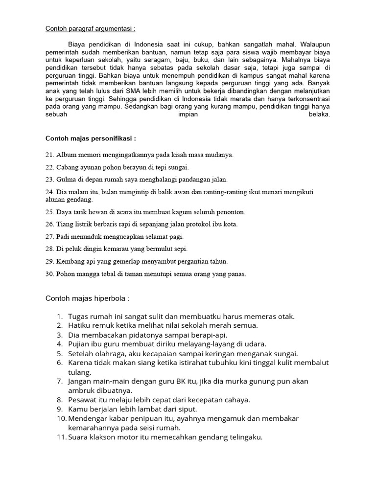 Contoh Paragraf Argumentasi | PDF