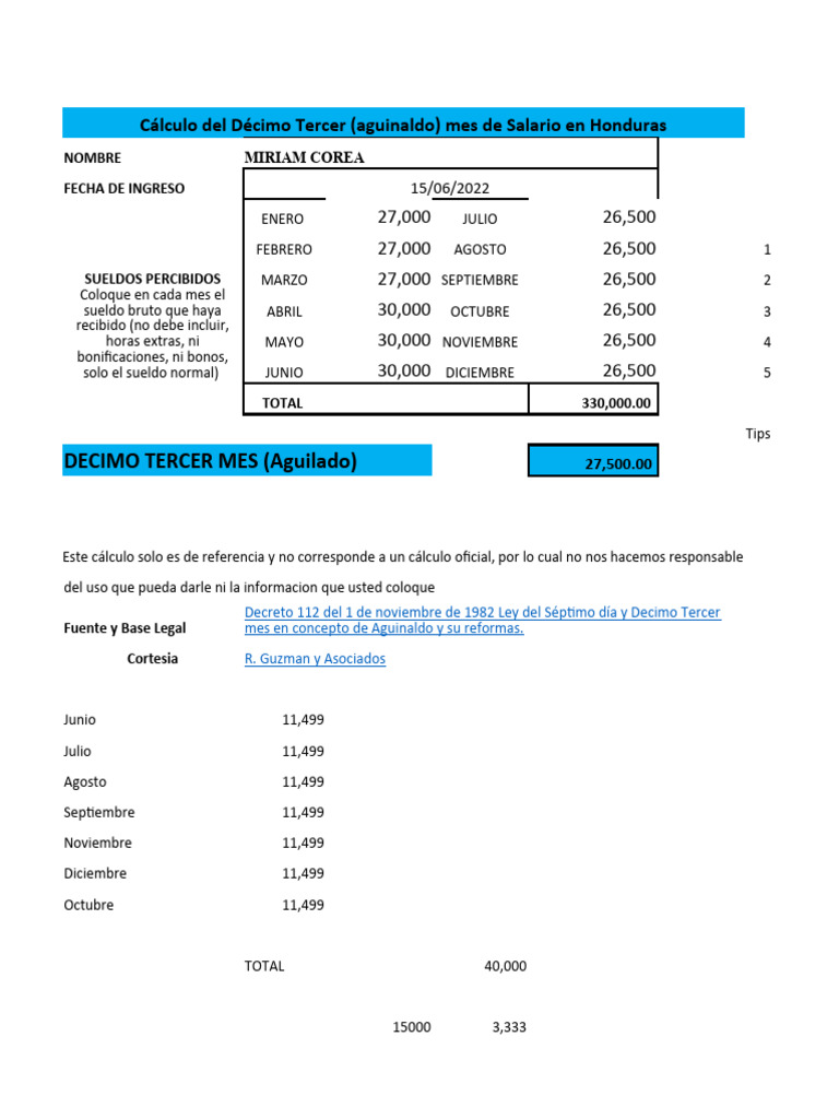 Calculo 14avo y Aguinaldo | PDF | Compensación laboral | Relaciones ...