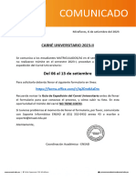 Comunicado - Carné Universitario 2023-II