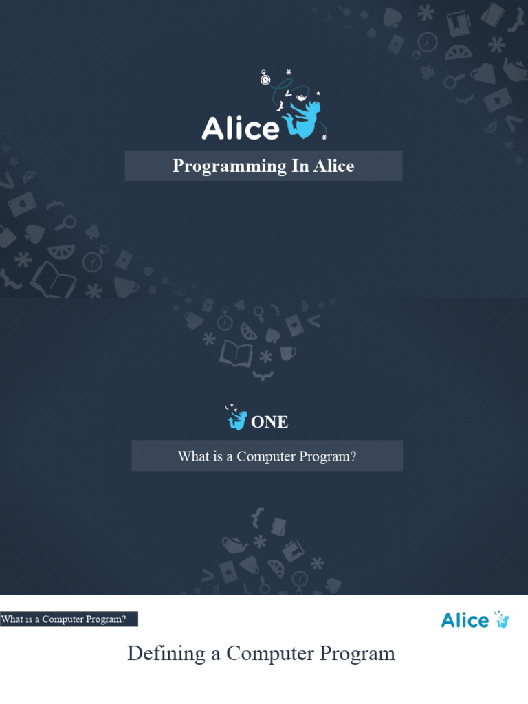 Programming in Alice | PDF | Computer Program | Programming