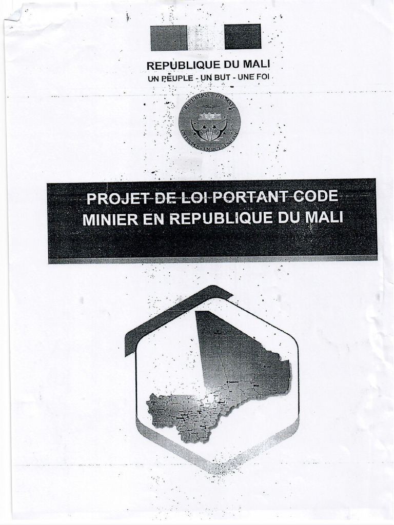 Projet de Loi Portant Code Minier Au Mali | PDF