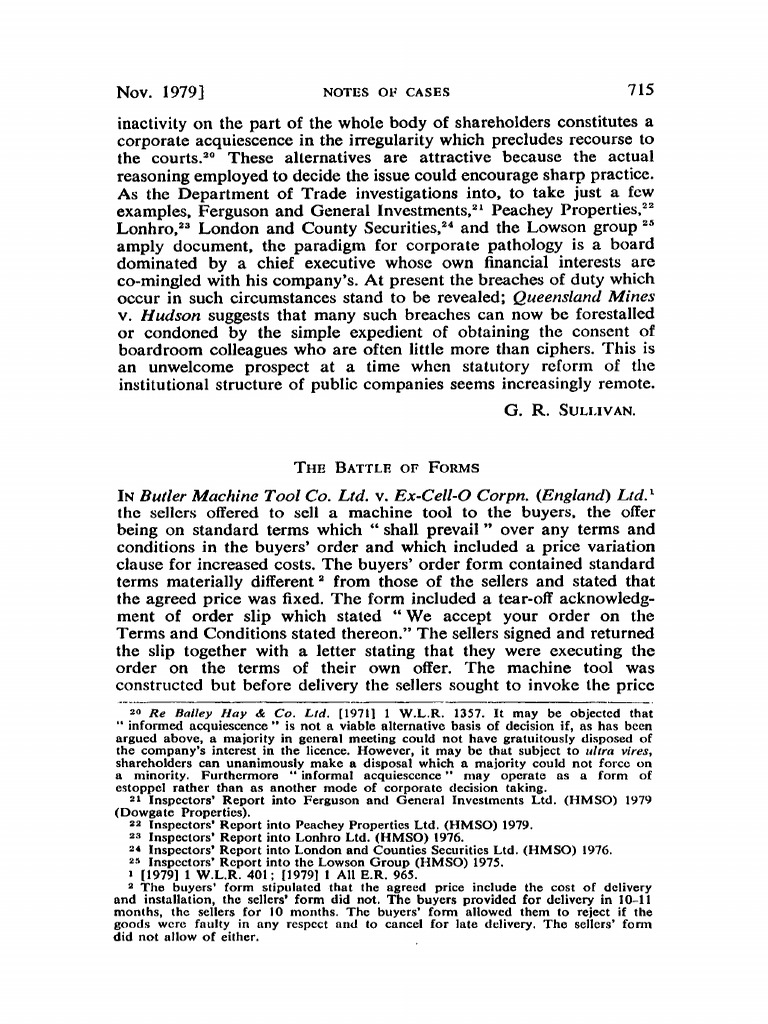 Modern Law Review November 1979 Rawlings PDF Offer And