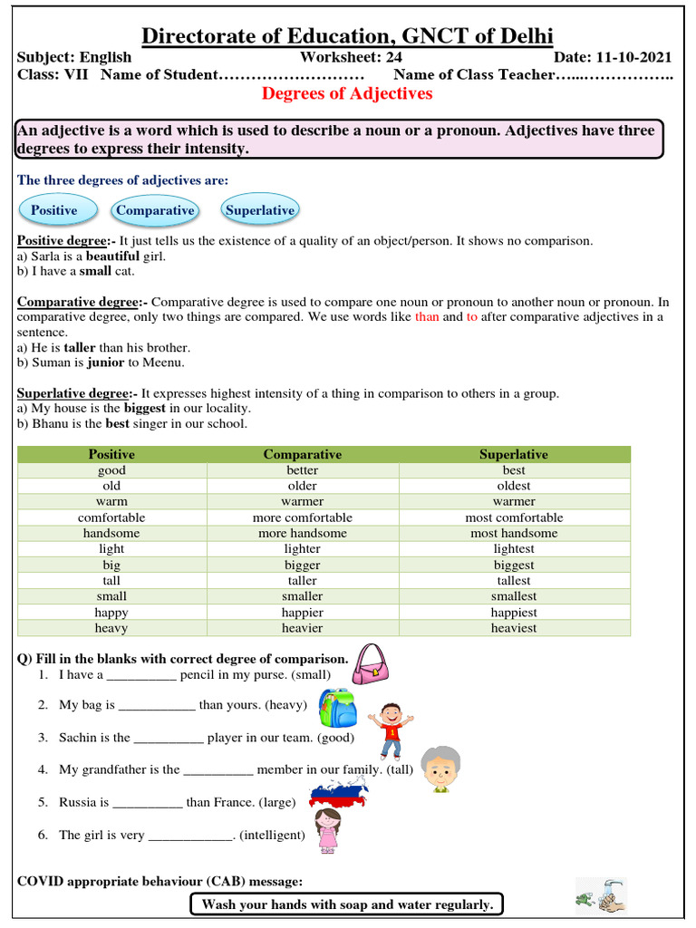 Worksheet 24 Dated 11102021 | PDF | Adjective | Language Mechanics