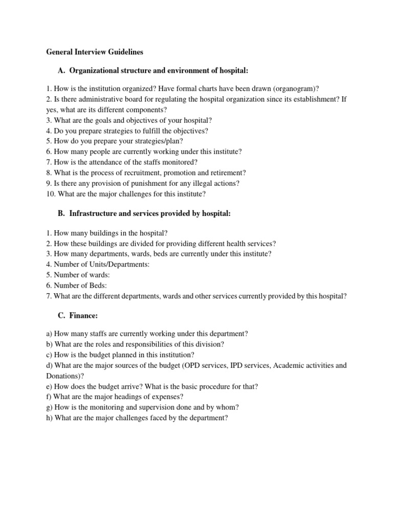 General interview guidelines pdf surgery emergency department
