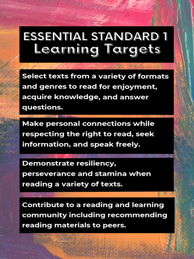 Es 1 and Learning Targets PDF