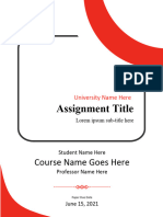 Assignment Cover Page Template