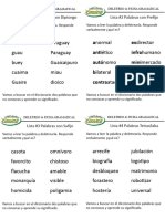 TERCER GRADO Lista de Palabras 2023 - 2024 y Fichas Gramaticales