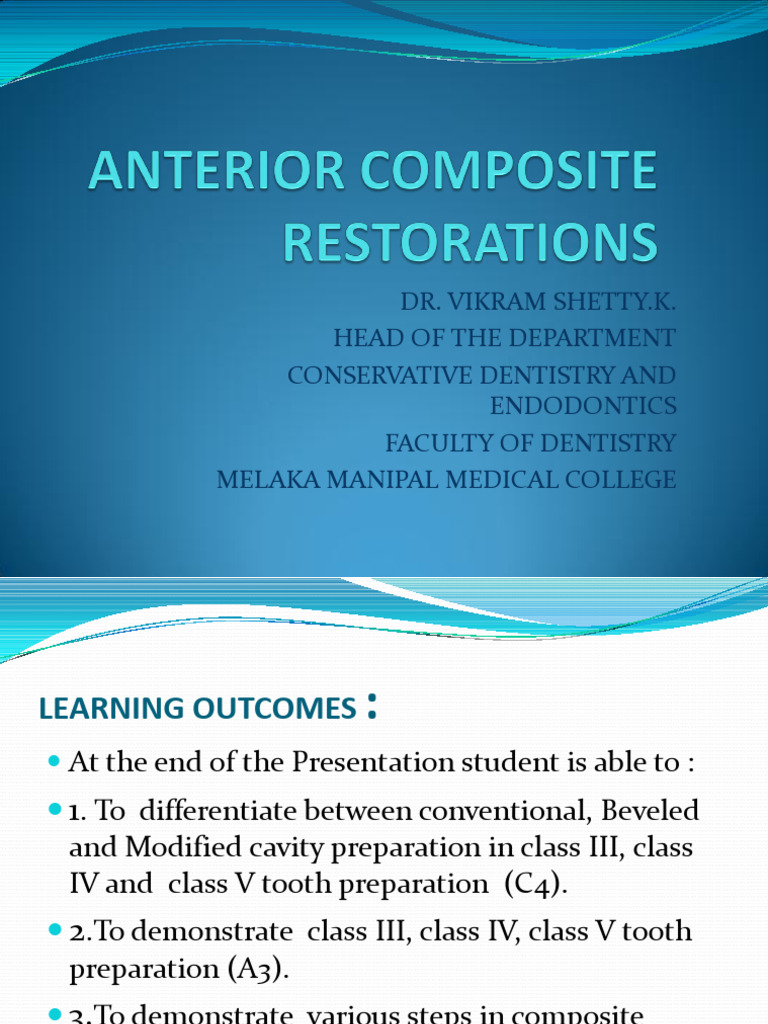 Anterior Composite Restoration Techniques | PDF | Tooth Enamel | Dental ...