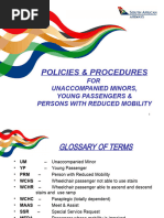 Policies & Procedures: FOR Unaccompanied Minors, Young Passengers & Persons With Reduced Mobility