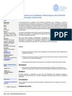 Actualizacion en El Manejo Odontologico Del Paciente Con Patologias Sistemicas