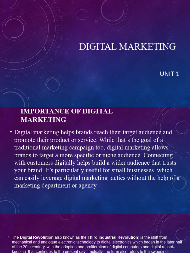 DIGITAL Marketing Unit 1 New | PDF | Digital Marketing | Search Engine ...