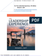 Solution Manual For The Leadership Experience 7th Edition Richard L Daft