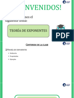 ¡Bienvenidos!: Hoy Revisaremos El Siguiente Tema: Teoría de Exponentes