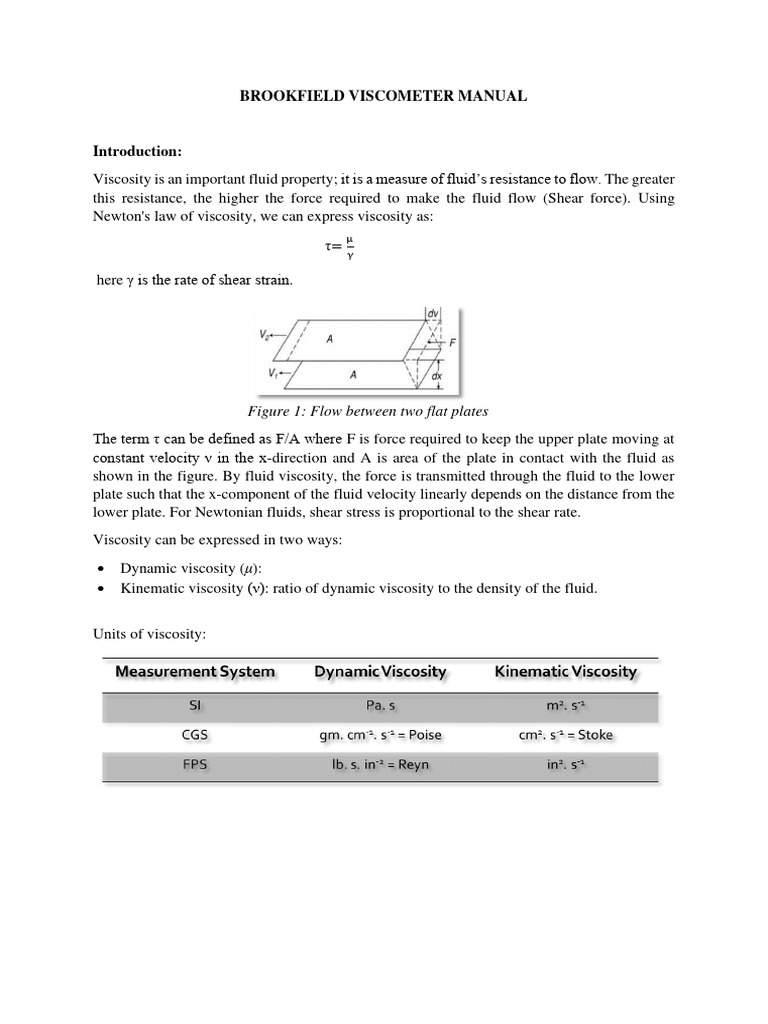 Viscometer Lab Manual | PDF | Viscosity | Shear Stress