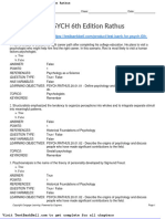 Test Bank For Psych 6th Edition Rathus