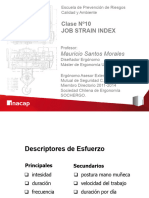 Clase Nº10 Job Strain Index: Mauricio Santos Morales